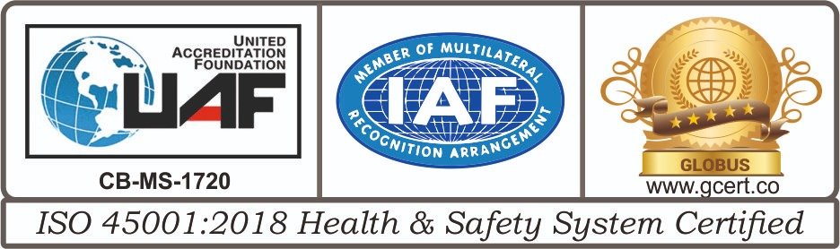ISO 45001:2018 Health & Safety System Certified — UAF / IAF accredited